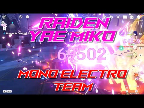 Genshin Impact Raiden C0 Yae Miko Mono Electro Team Open world and Spiral Abyss ft. Kazuha