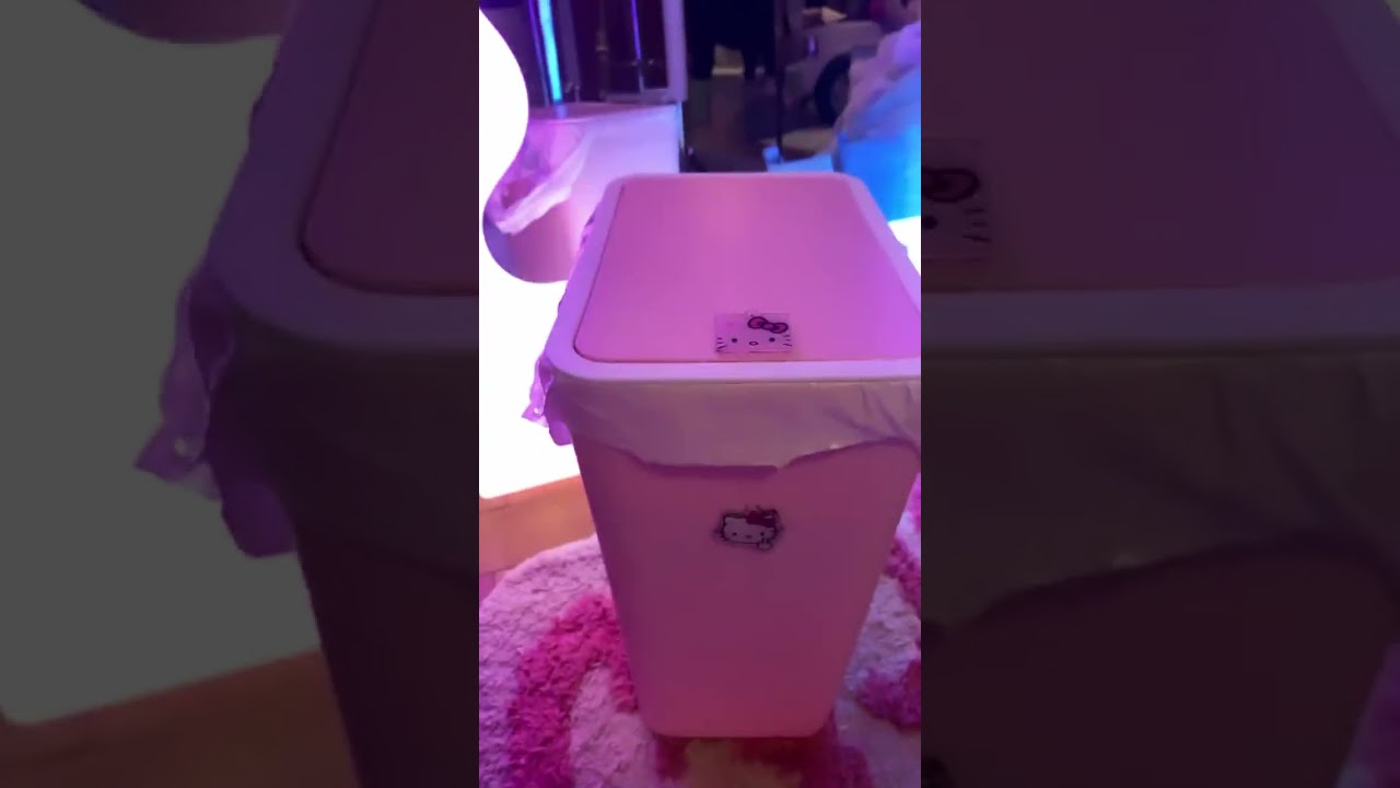 diy hello kitty trash can 🎀 #diy #diyproject #diyhellokitty #hellokitty #hellokittylover