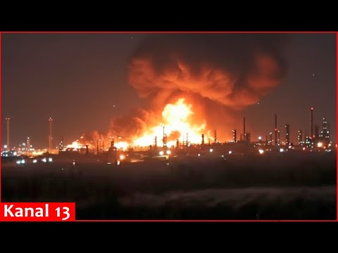 Ukrainian drones struck the largest oil refinery in Volgograd region - Large-scale fire