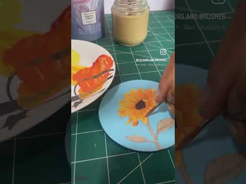 Sunflower gouache painting tutorial #art #gouache #gouachepainting #painting #paintingwithgouache