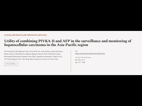 Utility of combining PIVKA-II and AFP in the surveillance and monitoring of hepatocel... | RTCL.TV