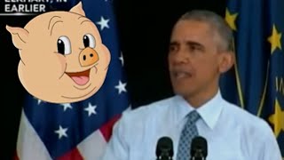 LOL! Donald Trump turns Obama into Porky the Pig! 2016
