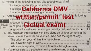 2024 California DMV Written Permit test Actual Exam-Original exam /2024 California DMV written tests