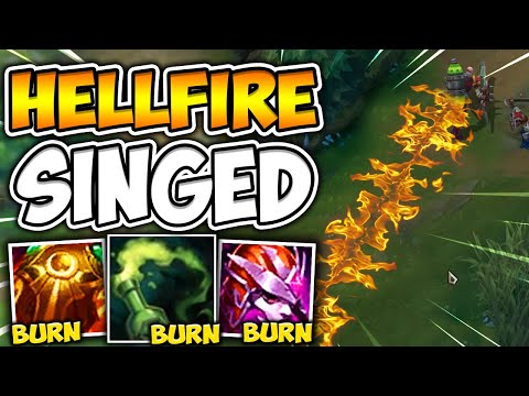*NEW* HELLFIRE SINGED WILL SHOOT LEGIT FLAMES BEHIND HIM! (MELT EVERYBODY) - League of Legends