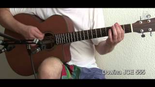 Video thumbnail for Dowina JCE 555 vs. JC 999-S (Acoustic Guitar Comparison) by LZFILM