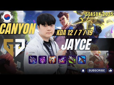 GEN Canyon JAYCE vs DR. MUNDO Jungle - Patch 25.24 KR Ranked | lolrec
