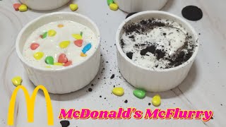 1 Minute *Instant* MCDONALD'S McFlurry।Softy Icecream Recipe🍦 3 Ingredients Only! No Machine!