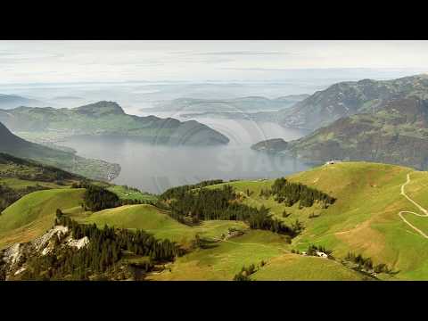 Zentralschweiz Aerial Footage Luftaufnahme & Vierwaldstättersee, Central Switzerland Lake Lucerne