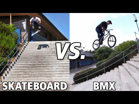 Skateboard vs BMX El Toro 20 Stair