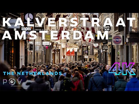 Kalverstraat lotou caminhada ao ar livre em Amsterdã, Holanda