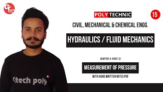 Hydraulics and Fluid mechanics | Lecture-15 | Measurement of pressure ( part-2 ) | Polytechnic
