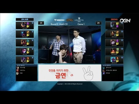 JAG vs SSB Game 1 Highlights - JIN AIR GREEN WINGS vs SBENU SONICBOOM - W11 LCK Champions KR Summer