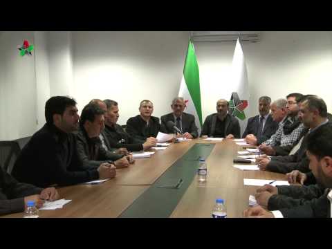 بيان المجلس العسكري الأعلى بحضور رئيس الائتلاف أحمد الجربا ووزير الدفاع أسعد مصطفى...