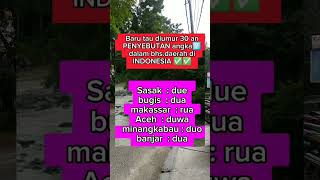 Download lagu Baru tau diumur 30 tahun, PENYEBUTAN angka 2 dalam bahasa daerah di Indonesia #shorts mp3