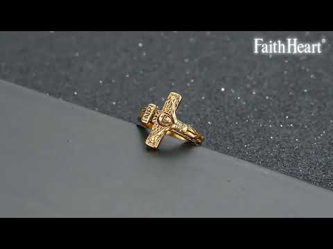 FaithHeart Christian Jesus Cross Ring