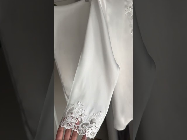 بجامة عروس - ابيض دانتيل