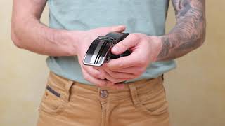 Чоловічий ремень з автоматичною пряжкою смужки 20292 Vintage чорний