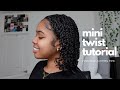 TUTORIAL Mini Twists On Natural Hair With Self Parting Tips