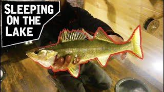 Ice Fishing For Walleyes In CRAZY Ice House