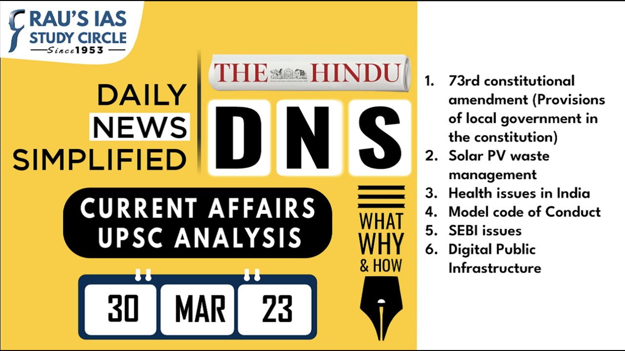 The Hindu Analysis | 30 March, 2023 | Daily Current Affairs | UPSC CSE 2023 | DNS