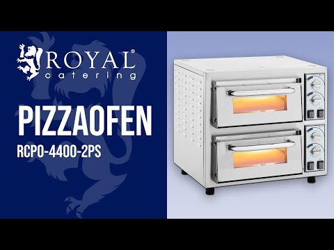 Video - Pizzaofen - 2 Kammern - 4400 W - Ø 35 cm - feuerfester Stein - Royal Catering