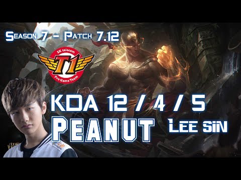 SKT T1 Peanut LEE SIN vs JARVAN IV Jungle - Patch 7.12 KR Ranked