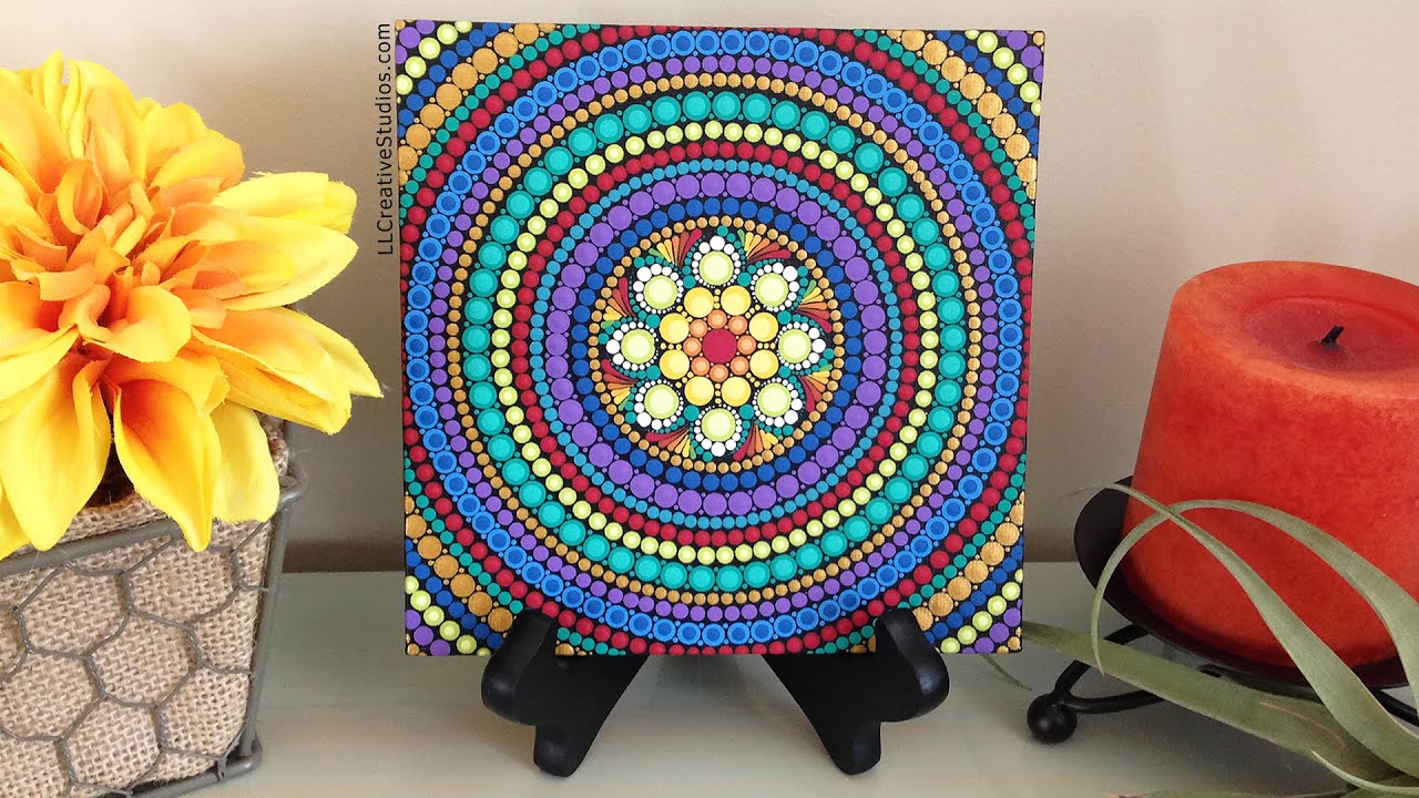 Dot Mandala Time-Lapse on Canvas
