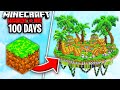 I Survived 100 Days On ONE BLOCK In 1 21 Minecraft Hardcore