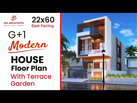 22'x60' | East Facing Floor Plan | G+1  Modern House 3D| #JKS #Architects| #JKS2260