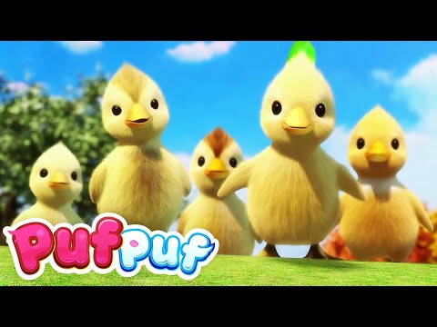 Şase răţuşte ca de pluş se joacă cu Puf Puf | Cântece pentru Copii