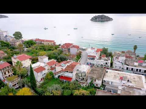 Drone flight over Tolo, Greece in the winter