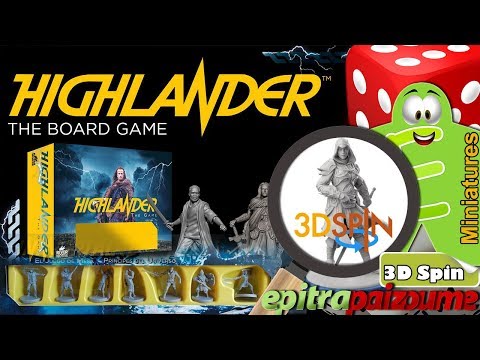 Highlander The Board Game  Princes of the Universe - 3D Spinning Miniatures by Epitrapaizoume