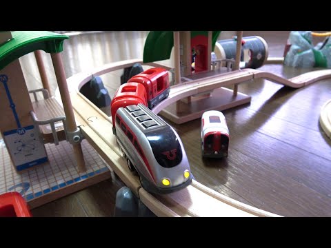Brio the World Wooden Railway! 4 tunnel & 3 station course ♡
