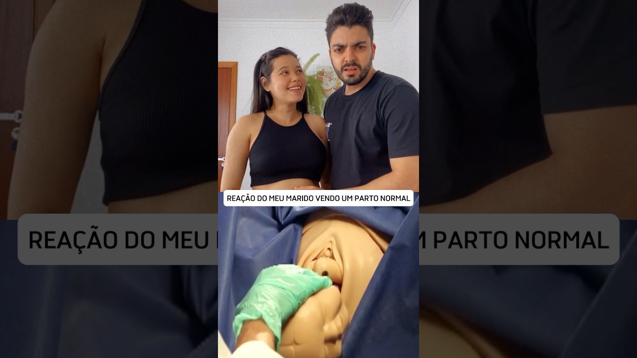 A REAÇÃO DELE!! 😱 #shorts #gravida #parto