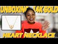 14k Gold Heart Necklace With Diamonds