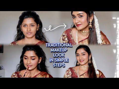 Traditional Makeup look💄 with Basic products | Easyuh neengalum ippadi makeup podalam ✅