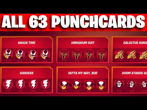 How To Complete ALL 63 Punchcards in fortnite chapter 2 Season 4 (ALL PUNCH CARDS )