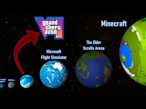 Video Game Maps Size Comparison 2025 | 3D PLANETS