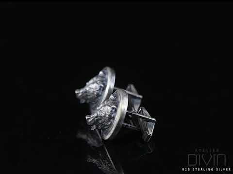 Handmade 925K Silver Bear Head Symbol Cufflink | Sterling Silver Plated Wedding Suit Accessories