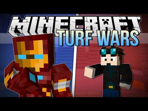 IRON MAN'S A CHEATER! | Minecraft: Turf Wars Minigame