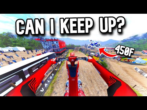 HOLDING A 125 WIDE OPEN VS 450F'S IN MX BIKES!