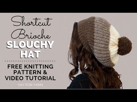 Knit a Chunky Brioche Slouchy Hat in SHORTCUT Brioche Stitch - Free Knitting Pattern