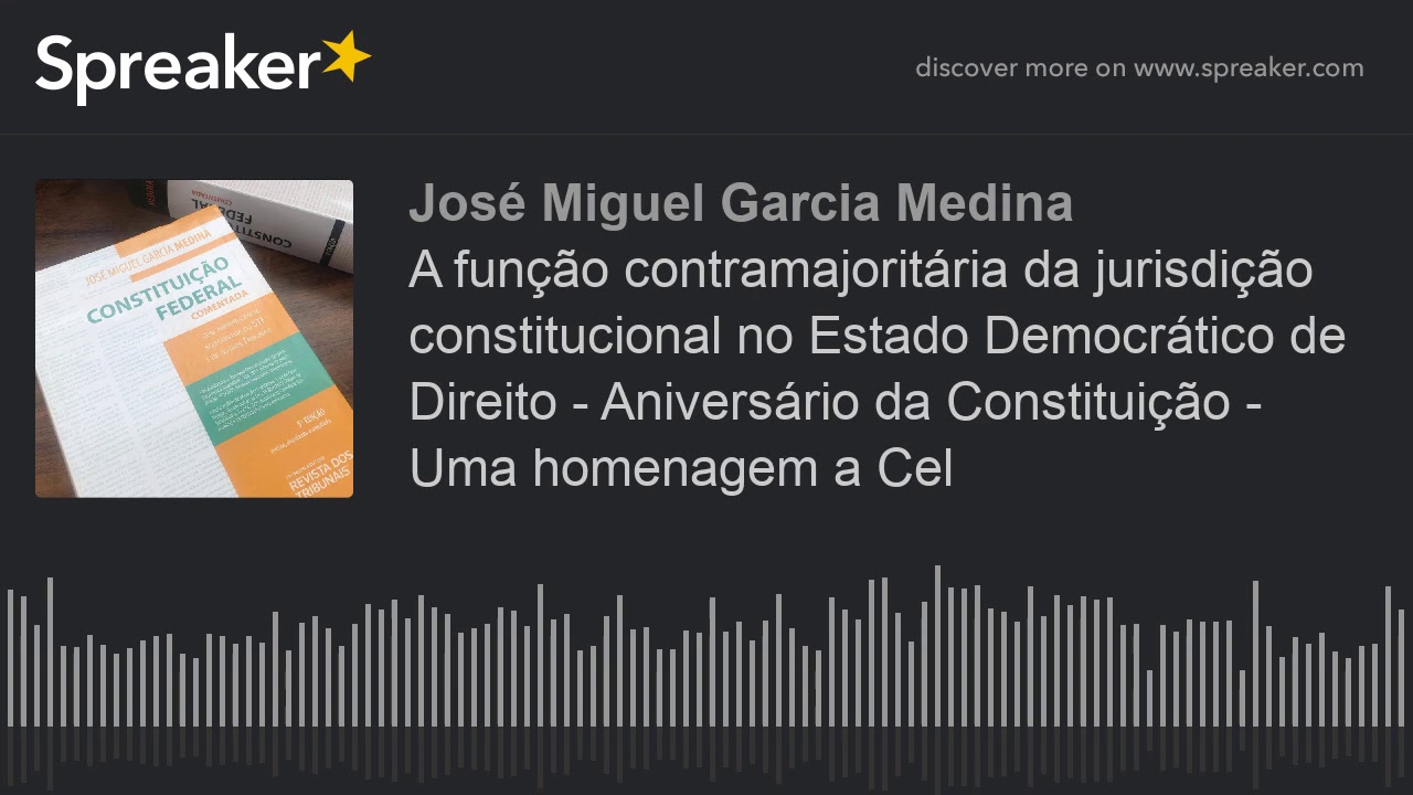 A função contramajoritária da jurisdição constitucional no Estado Democrático de Direito - Aniversár