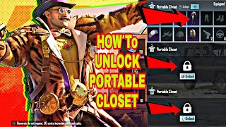 HOW To UNLOCK 🔓 PORTABLE CLOSET In PUBG MOBILE 🤗