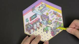 [papertoys] Decorate sticker 3D Dreamy Game with my house ~ ASMR ~ Relax #paper #toys #sticker #game