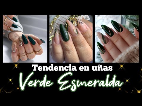 DISEÑOS DE UÑAS VERDE ESMERALDA 2025 #nails #2024 #uñas #tendenciasmoda #nailart #manicure