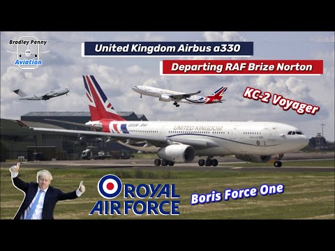 United Kingdom ZZ336 ‘Boris Force One’ RAF KC-2 a330 Voyager Close Up Departure, RAF Brize Norton 4K