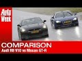 Audi R8 V10 vs Nissan GT-R - English subtitled