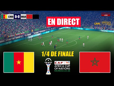 🔴EN DIRECT: CAMEROUN vs MAROC QUART DE FINALE| COUPE DES NATIONS DE LA CAF 2025 |Match en direct PES