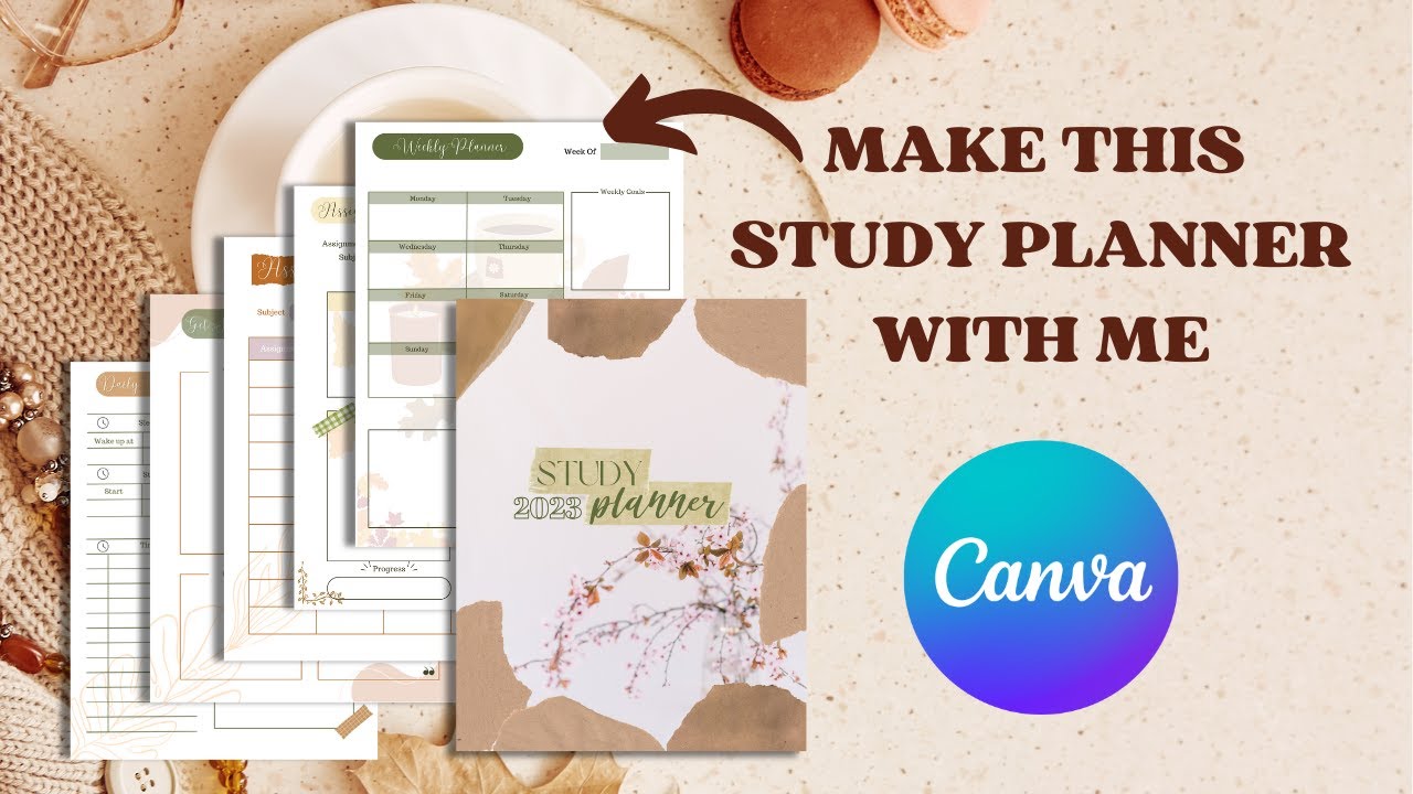 How to make a study planner for Etsy| Canva Tutorial | Free Template Link in Description
